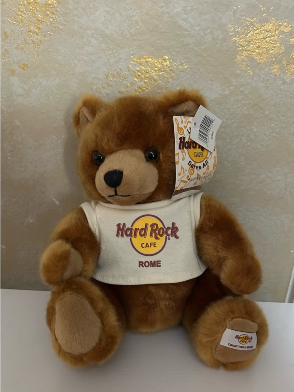 Hard Rock Cafe Authentic Brown & Cream Rome Plush Bear with Branded Tee